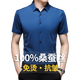 2025新款短袖衬衫男夏季桑蚕丝高端纯色半袖商务休闲男士免烫衬衣 黑色 2XL 180(建议160斤-175斤)