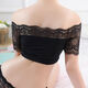 Modal's new summer anti-exposure tube top off-the-shoulder vest, women's lace sexy all-match bra straps and padded underwear, white S, recommended 75-90 Jin Jin equals 0.5 kg