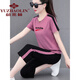 Yu Zhaolin's mother is wearing cotton sportswear suit for women in summer 2024 new middle-aged summer casual short-sleeved cropped pants two gray cropped pants [687 models] XL (recommended 110-125 Jin [Jin equals 0.5 kg])