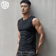 Enlightenment Henry collar sleeveless t-shirt men's broad shoulder vest solid color cotton bottoming tight slim sports waistcoat summer Henry shirt white M (100-125Jin Jin equals 0.5kg) slim