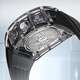 
BONEST GATTI German men's hollow fully automatic mechanical watch crystal shell luminous watch Valentine's Day birthday gift for boyfriend BG9920-A3 transparent shell yellow face yellow tape