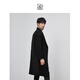 SINBOS2021 new tweed jacket for men mid-length wool coat for men pure wool suit collar double-sided tweed windbreaker black 180