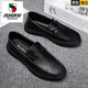 
Western Region Camel (VANCAMEL) Doudou Shoes Men's 2025 Summer New Small Leather Shoes Men's Casual Shoes British Lazy Trend Shoes Versatile GZ-882 Black 39