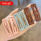 Halo Girl Mattes Haarclip für Frauenrücken gebrochener Haarseitenbalken Clip einfache Haarclip BB Clip Sommerkopfschmuck Waldstil [Matt] Schwarz - 2 Stücke