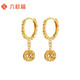 Liuguifu Jewelry Yellow 18K Gold Earrings Hydrangea Fashion Stud Earrings for Women EK0200019