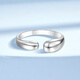Mengjinyuan PT950 platinum ring, simple plain ring, water drop open ring, platinum birthday gift for girlfriend, size 16 - about 5.45g, ring mouth can be fine-tuned