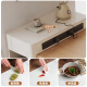 Mesa de comedor de la isla Yajuxuan Integrada Modern Simple Cream Style Home retráctil retráctil Mesa de comedor acrílico Caterpillar Silla de comedor* 2 (1047p) Mesa de comedor de la isla multifuncional retráctil integrada