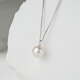 Tahitian 18K gold akoya pearl pendant round highlight seawater pearl necklace necklace akoya 8.5-9mm +925 silver chain