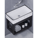 Hongpai Salle de bain Petit appartement sans trou de trou de trou de lavage suspendu balcon ménage grand lavabo en céramique Space en aluminium Basin suspendu bassin à lavage