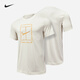 Nike Nike Tennis Uniform kurzärmeliges T-Shirt New Herren Rund Neck Sport T-Shirt Kulturelle Hemd bequem atmungsaktive Sportswear HF6218-104 [Hell Brown] XL