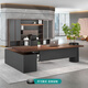 Oscarden simple modern solid wood boss desk CEO high-end executive desk study office desk leadership log workbench length-width-height-thickness Customized contact customer service