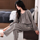 Kuaishen-Pyjamas für Frauen im Herbst Pure Cotton Long Sleeve Frühling und Herbst Plus Größe Baumwolle modische Blumenhauskleidung für Frauen außerhalb von 1517 m [150-160 cm/90-110jin [Jin gleich 0,5 kg]]]