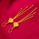 GRAYCEWODY Old Phoenix 999 Gold Rose Earrings Women's 24K Pure Gold Long Tassel Earrings Middle-aged Earrings 0.01g Old Phoenix Gold Store Style Rose Flower Earrings
