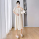 
Geman maternity dress summer loose large-size top covering belly summer skirt puff sleeve maternity dress summer skirt off white XL (recommended 140-160 Jin [Jin equals 0.5 kg])