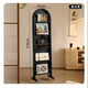 Mittel alter massives Holz Ganzkörperspiegel beweglicher bodenstehender französischer Retro Storage Magazine Bücherregal integrierter rotierender Dressing Spiegel mittelalterlicher Farbe [importiertes Festholz]