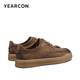 Yierkan leather shoes men's business casual shoes simple lace-up British gentleman soft-soled flat shoes 96835W yellow brown 41