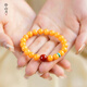 Natural beeswax bracelets chicken fat xanthanite high-end amber southern red turquoise antique ladies special genuine bracelet 5mm collection grade natural beeswax Yunze bracelets 18-19cm hand circumference