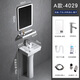 Pedestal washbasin small apartment bathroom triangular pedestal basin integrated ceramic mini floor-standing washbasin balcony 40X29 pedestal basin + hardware accessories + mirror - exchange order