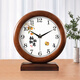Hanshi (Hense) solid wood table clock creative living room desktop clock study bedroom decoration household quartz clock HD520 solid wood + Shishi Ruyi + quartz movement