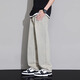 Nebel Sky Jeans Herren Sommer Dünne losen amerikanischen Casual Hosen für die Trendy-Wäsche von Jungen Retro Wide-Leg Hosen 718-K870 Dark Blue M (Empfohlen 110-130jin [Jin entspricht 0,5 kg]))