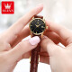 
OLEVS Swiss certified brand watch women's mechanical watch fully automatic simple temperament women's watch fashion lover gift OLEVS 6629-brown leather full gold black face women