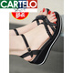 CARTELO leather heel sandals for women 2025 summer new casual thick-soled waterproof Taichung heeled mother shoes apricot color 37