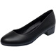 Chaussures de travail de neuf pouces Sunny Slewess Chaussures en cuir de femme noires talons épais travaill