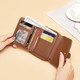 Cnoles women's wallet short real cowhide student mini fashion coffe clip bag for women's birthday gift for girlfriend