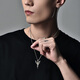 Mingyang Zhuhai 925 silver necklace men's hip-hop trend cross pendant men's sweater chain simple high-end fashion accessories pendant-with 60CM steel chain