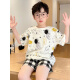 濮水方方夏季薄款棉男童睡衣短袖套装12岁男孩家居服 655【棉】 均码 16码 建议130-140厘米 体重