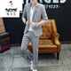 Pic (Tucano) Été de costume décontracté d'été pour hommes ensemble de style coréen jeune tendance slim ajustement petite à mi-manche 9902 kaki [top + pantalon] m