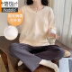 El pijama modal con almohadilla en el pecho para mujeres, primavera y otoño de algodón de manga larga de cuatro estaciones contra la exposición se puede usar fuera de ropa para el hogar.