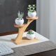 Housewife solid wood desktop multi-layer small flower rack succulent solid wood bay window balcony living room office flower pot rack storage green plants five round flower rack