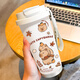 ZKHE Kapibala thermos large capacity student portable double drinking coffee cup new men and women straw water cups white-BXAB13558 capybara + with lanyard Ceramic inner liner
