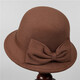 Jiasshengxi Hepburn Style élégant en laine de laine chapeau d'automne et arc d'hiver pêcheur pêcheur