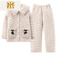 Fmseruios Light Luxury High-End Coral Velvet Cotton Pajama для женщин в зимней трехслойной сгущенной плюшевой домашней одежде для женщин Зимняя фланель MFB12250 ЖЕНЩИНЫ L