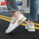 Huili men's shoes for spring and summer low-top board shoes casual shoes for men fashionable and versatile student sports running shoes for men Mikhaki 2603 43