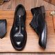 Shen Caizi's high-end formal leather shoes for men's business casual shoes horse leather derby shoes for young people's suit shoes genuine leather men's shoes for British black high-end horse leather 40