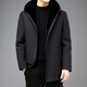 Hengyuan Xiangpai overcomes men's winter Nikes with removable lining, full mink coat, fur coat, one-piece fur, navy blue 2XL