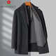 Mengtejiao doppelseitiger Wolle Kaschmirmantel Herren Winter warm Wollmantel mittleren Alters Kleidung Trench Coat Business Kleidung Black/5586 170/m