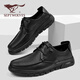 Shoes de cuero casual de siete lobo zapatos para hombres Summer NUEVO estilo Avalte Bollow Bollow Sode Mesh Mesh Caza sin deslizamiento Ligeros Ligeros zapatos casuales Men's Black [Tamaño de zapato de cuero estándar] 41