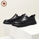 Camel Men's Leather Shoes Soft Sole Comfortable Cowhide Business Casual Derby Shoes P14A155604 Black 41