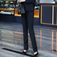 Chenfu Suit Pants Women's Straight High Waist Work Pants Formal Professional Pants Work Slim Drape Work Suit Pants Women's Pants Navy Blue Regular Pants (Spring and Autumn) 2XL Recommended 120-130Jin Jin is equal to 0.5 kg