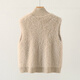 Shechi half turtleneck vest 2025 autumn new women's plush stitching single-breasted short vest top