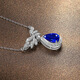 Haikai Necklace for Women Cornflower Blue Sapphire Pendant Luxury Jewelry Chinese Valentine's Day Birthday Gift for Wife Cornflower Blue Sapphire Necklace (1.17 carats)