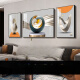 Lingtong modern minimalist living room decoration painting triptych sofa background wall hanging painting Nordic mural light luxury crystal porcelain painting Fulu Xiangyu middle 120*80 sides 60*80 crystal porcelain