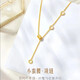 Fat Donglai's same style 18K gold small waist pendant tassel necklace for women rose gold clavicle chain AU750 light luxury neck 18K small waist tassel necklace