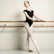 Sansha Adult V-Neck Dance Practice One-Piece Suit à manches courtes Backless Ballet Gymnastics Suit LS3551 Black XL