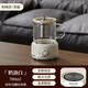 Duanyue Health Pot Mini Tea Maker Health Cup Electric Stewing Cup Multi-function Flower Boiling Tea Kettle Kettle Office Small Electric Heating Cup Full Glass Mini Electric Heating Glass Cup for One Person Cream White - Knob Model 700ml Single Pot + Tea Drain + Base