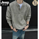 JEEP SPIRIT American cleanfit Henry collar sweater men's winter trendy inner wear handsome long-sleeved men's bottoming sweater gray M